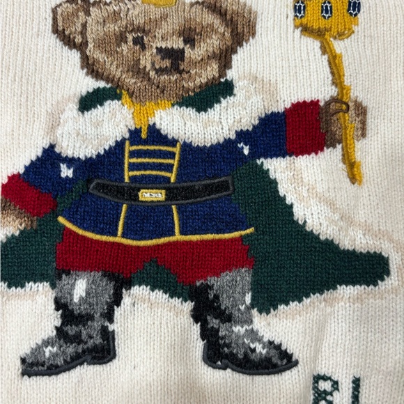 Ralph Lauren NWT Boys Polo Bear Cream Sweater Set - Baby 9M-12M - Picture 7 of 15